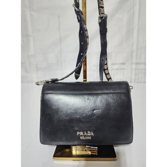 Authentic PRADA City Calfskin Saffiano Racing Logo Elektra Shoulder Bag Fushia - Picture 16 of 16